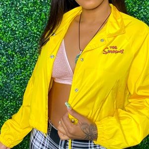 Yellow The Simpson Cropped Windbreaker